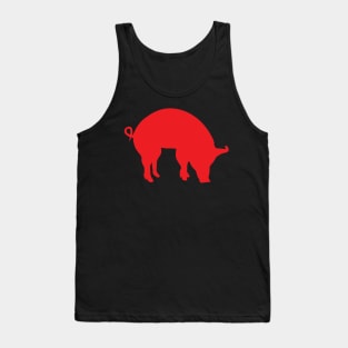 Red Pig silhouette Tank Top